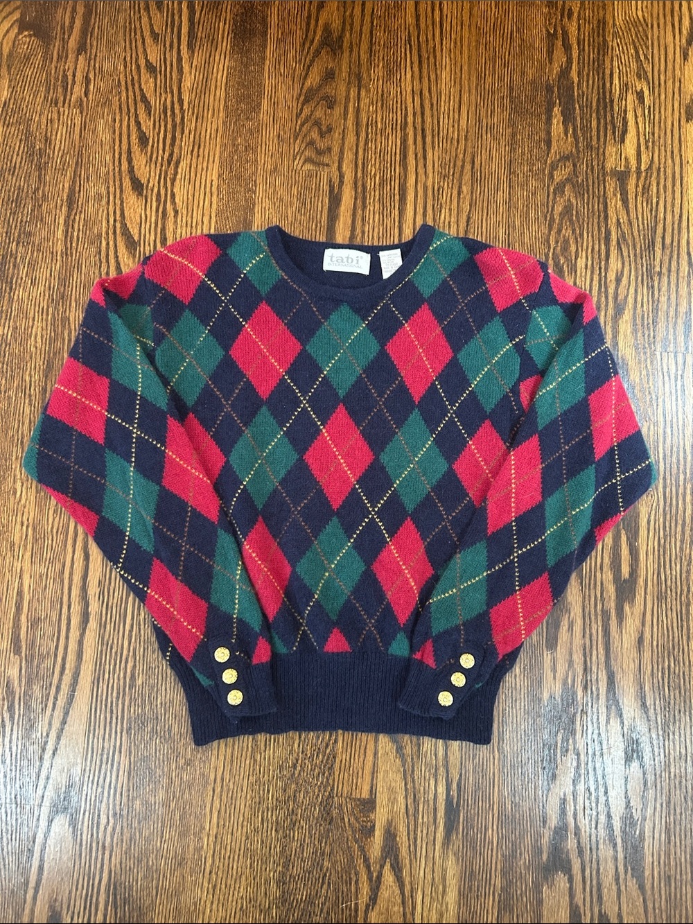 Vintage 90s Knit Argyle Sweater